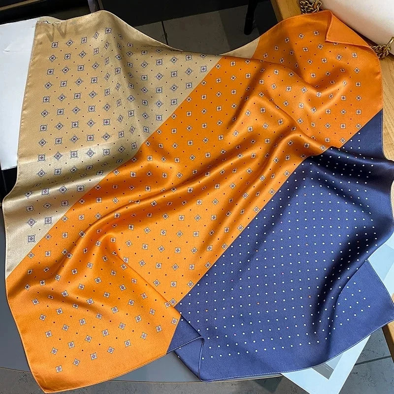 100% Natural Silk Scarf for Woman Designer Birds on Tree Print Bandana Foulard Female Luxury Square Neckerchief New SD0064