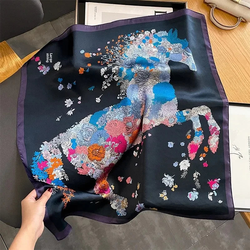 100% Mulberry Silk Bandana Headband Women's Triangle Headscarf Hair Bands Spring Summer Girl Fashion Decoration Ties Hair Scarf