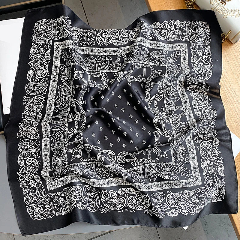 100% Natural Silk Scarf for Woman Designer Birds on Tree Print Bandana Foulard Female Luxury Square Neckerchief New SD0064