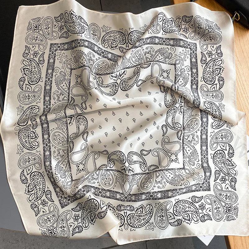 100% Natural Silk Scarf for Woman Designer Birds on Tree Print Bandana Foulard Female Luxury Square Neckerchief New SD0064