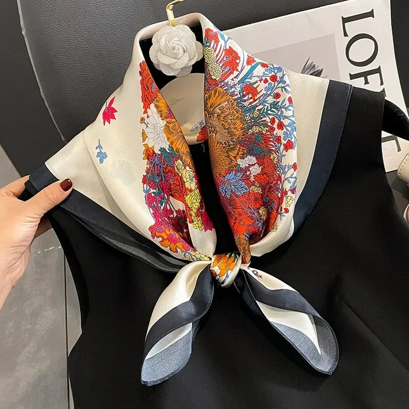 100% Mulberry Silk Bandana Headband Women's Triangle Headscarf Hair Bands Spring Summer Girl Fashion Decoration Ties Hair Scarf