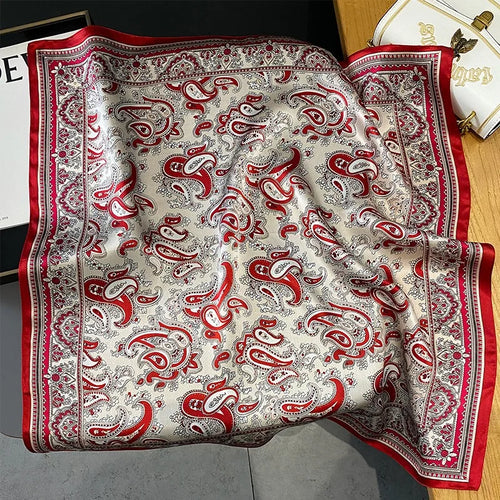 100% Natural Silk Scarf for Woman Designer Birds on Tree Print Bandana Foulard Female Luxury Square Neckerchief New SD0064