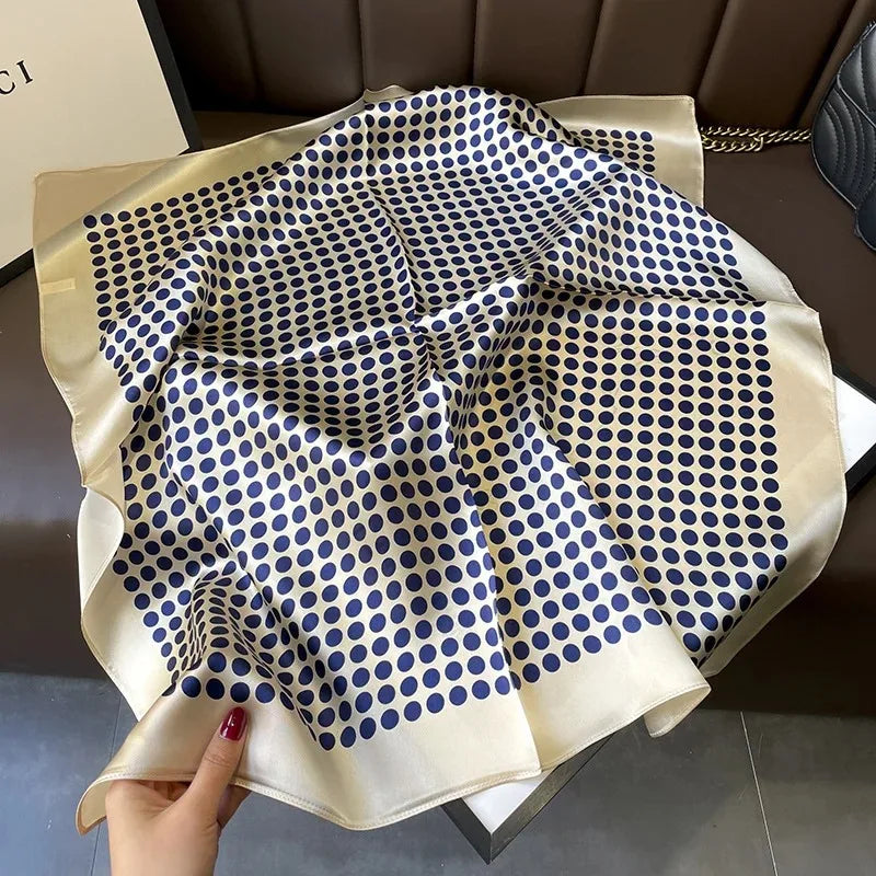 100% Natural Silk Scarf for Woman Designer Birds on Tree Print Bandana Foulard Female Luxury Square Neckerchief New SD0064