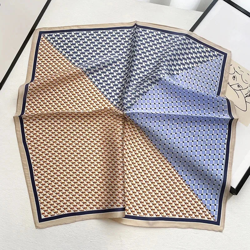 New scarf women spring printed 100% real silk scarves wrap shawl square Foulard Office Neckerchief Hijab Pashmina bandana femme