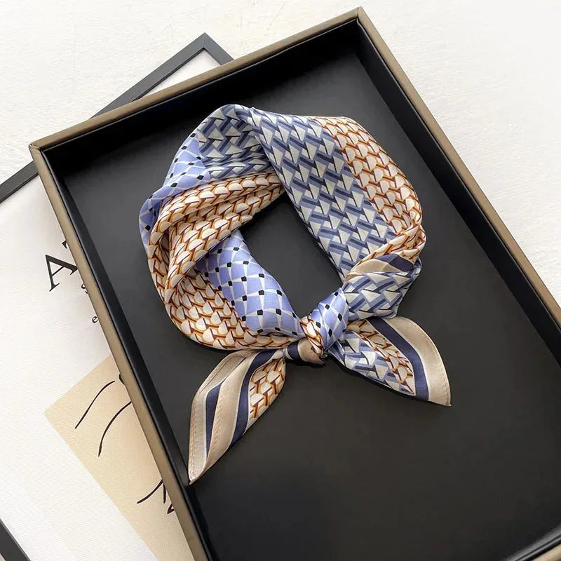 New scarf women spring printed 100% real silk scarves wrap shawl square Foulard Office Neckerchief Hijab Pashmina bandana femme